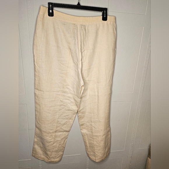 dbLife Womens Vintage Cream Linen Pants Wide Leg High Rise Flat Front Sz XL EUC - Picture 2 of 10